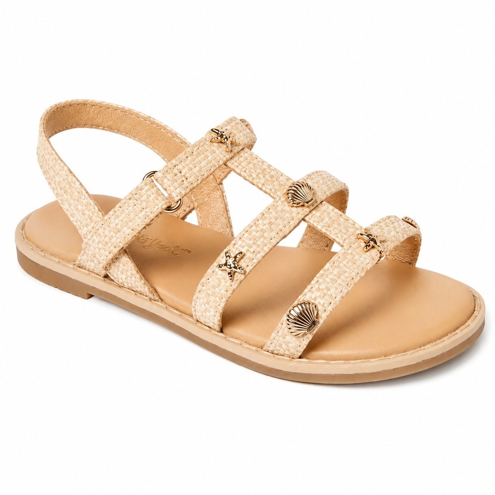 Baby Girl Cat & Jack Kinsley Raffia Sandals Beige Size 8 New With Tags